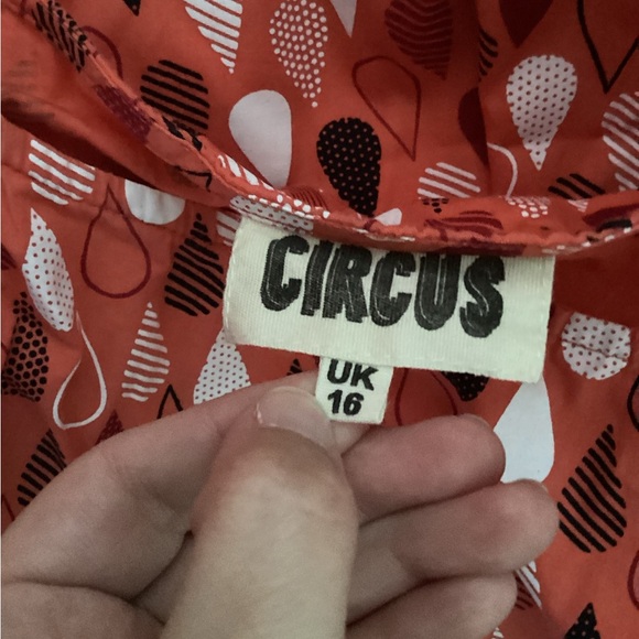 Circus Size 16 Orange Retro Fit & Flare Raindrop Sleeveless Dress - Picture 3 of 7